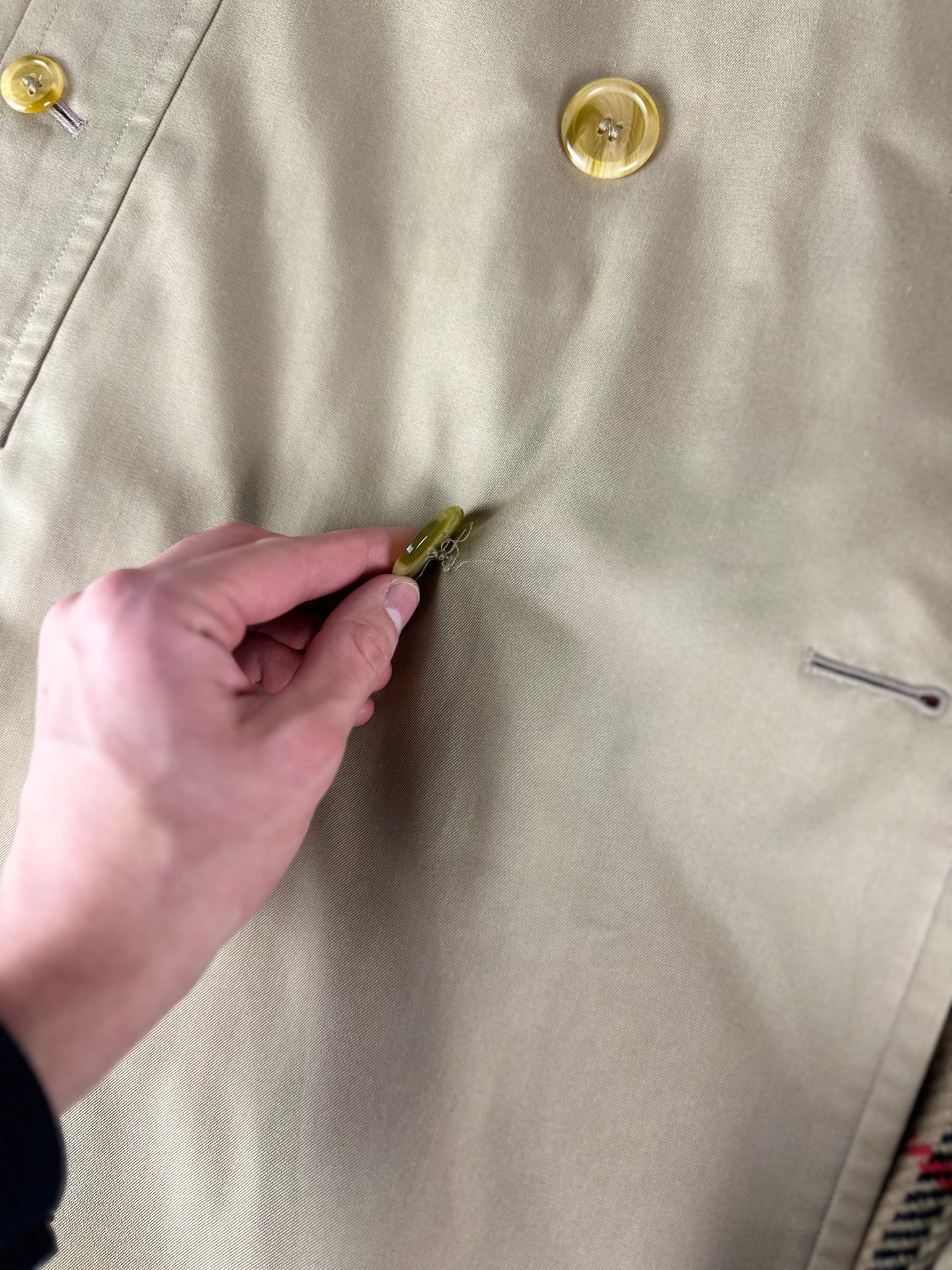 Vintage Burberry Trench Coat Beige Size 52 L With Lining