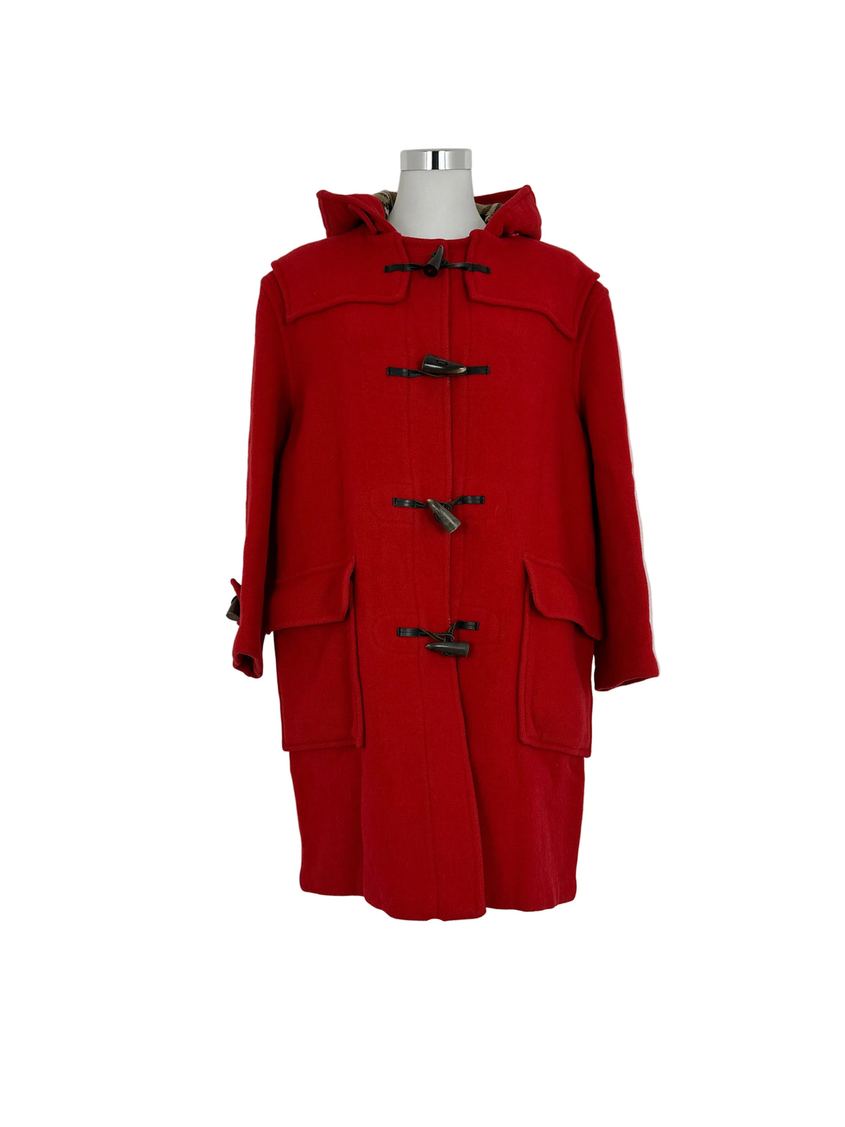 Vintage Burberry Duffle Coat Red Size 12 M