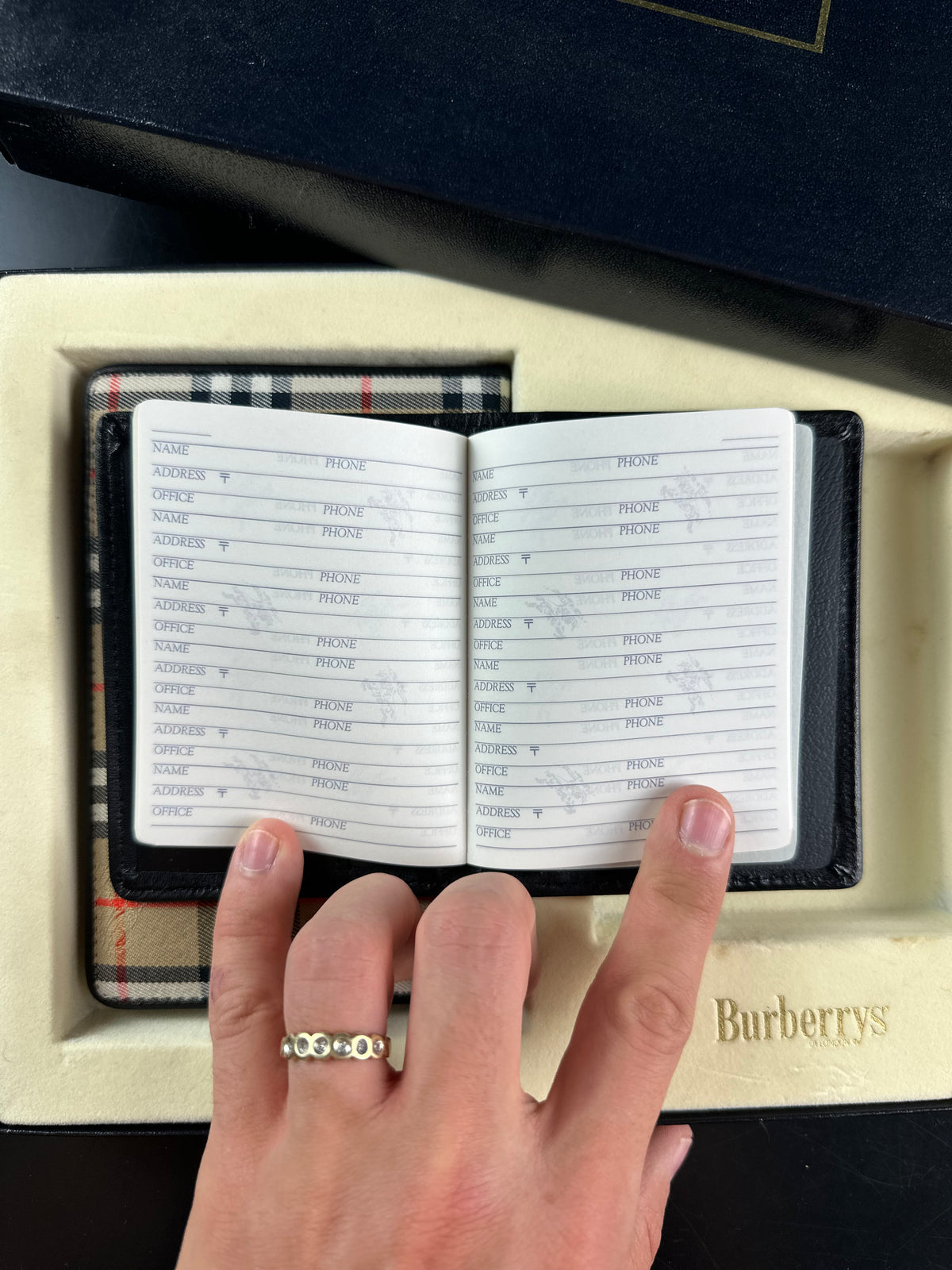 Vintage Burberry Nova Check Agenda Planner Notebook Cover