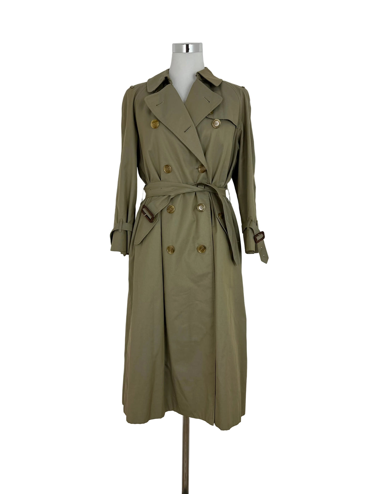 Vintage Burberry Trench Coat Beige Size 12 M With Lining