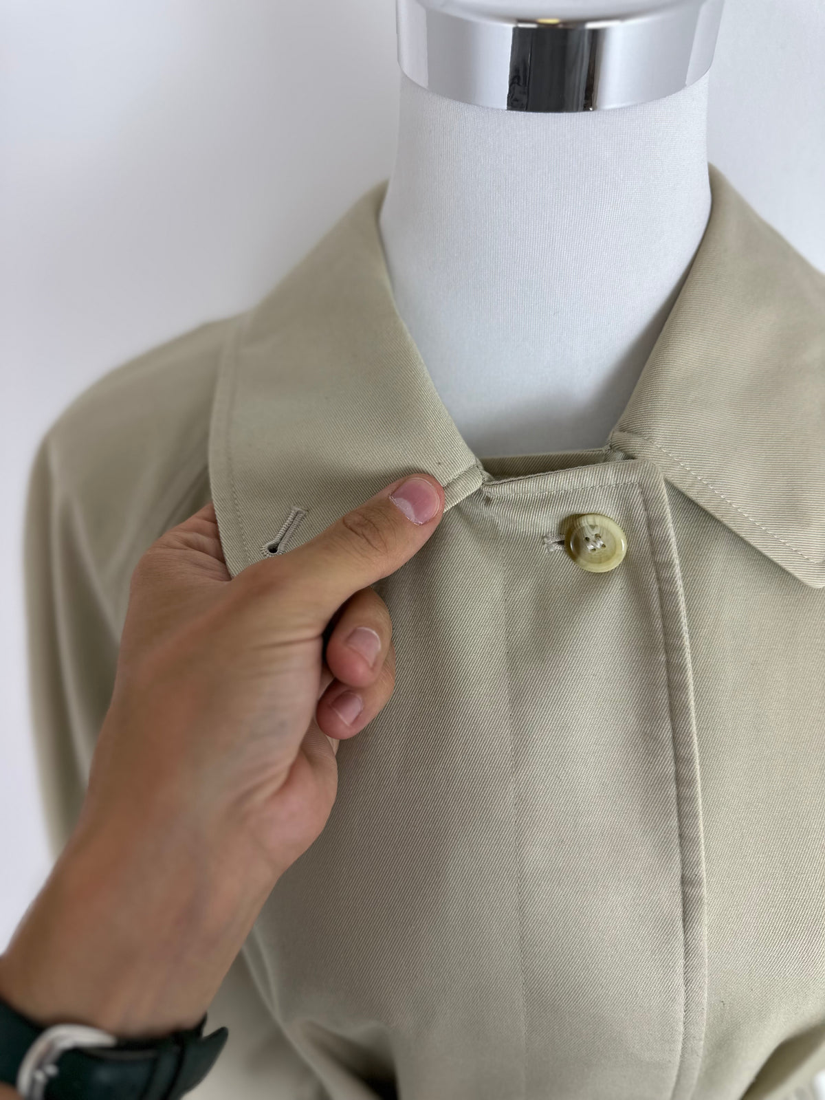 Vintage Burberry Trench Coat Creme Size 14 L