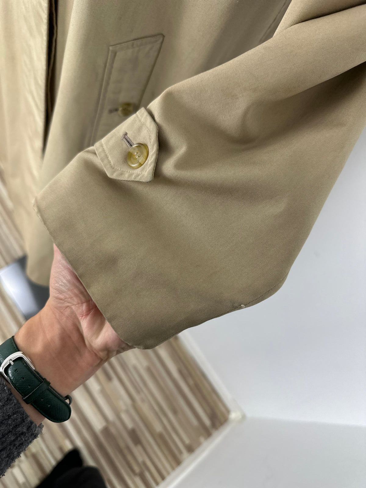 Vintage Burberry Car Coat Beige Size 12 M