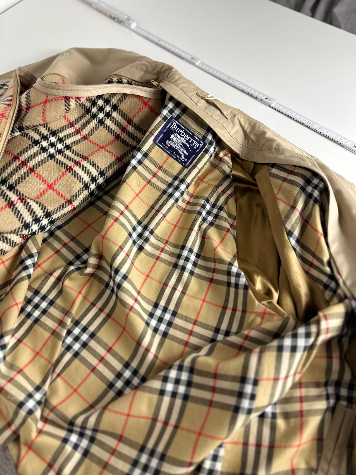 Vintage Burberry Car Coat Beige Size 52 L With Lining