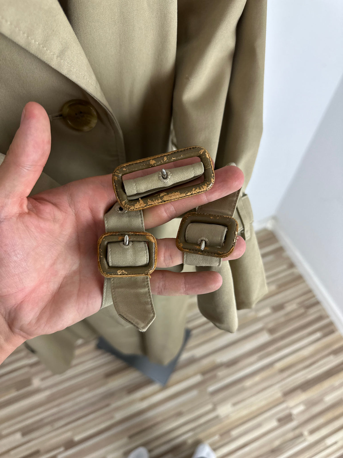 Vintage Burberry Trench Coat Beige Size 10 S