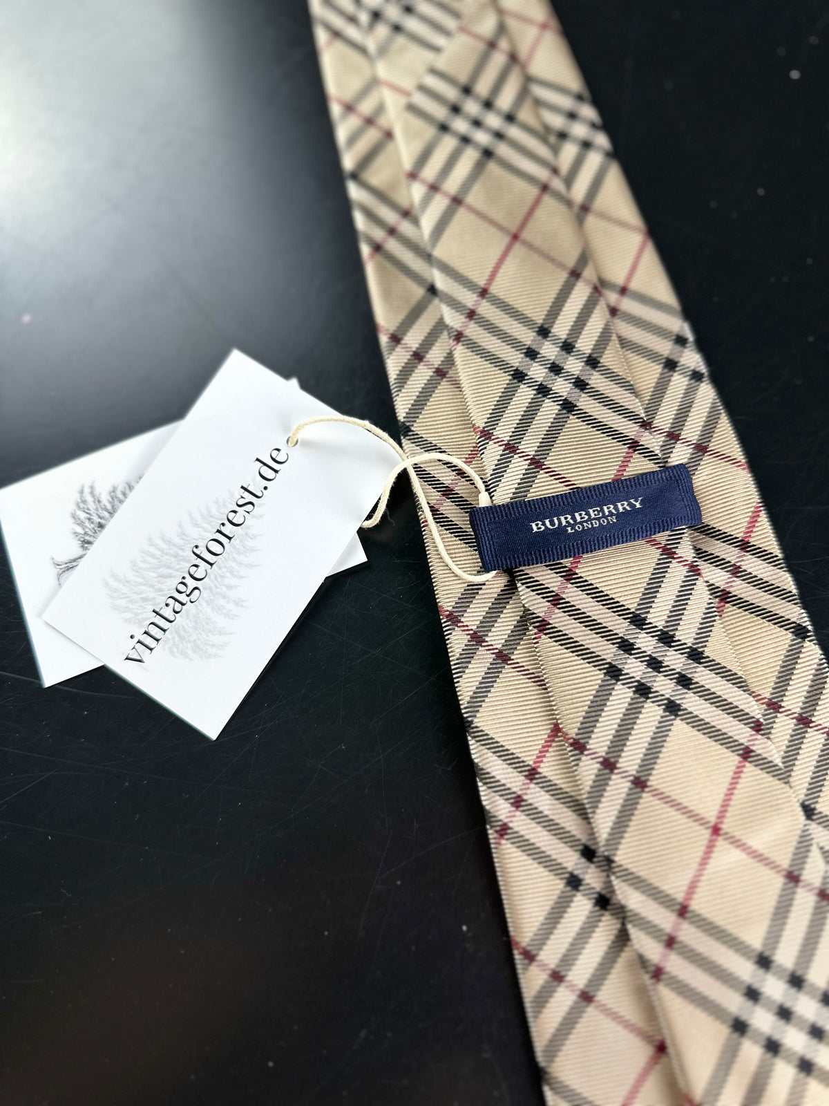 Vintage Burberry Nova Check Silk Tie