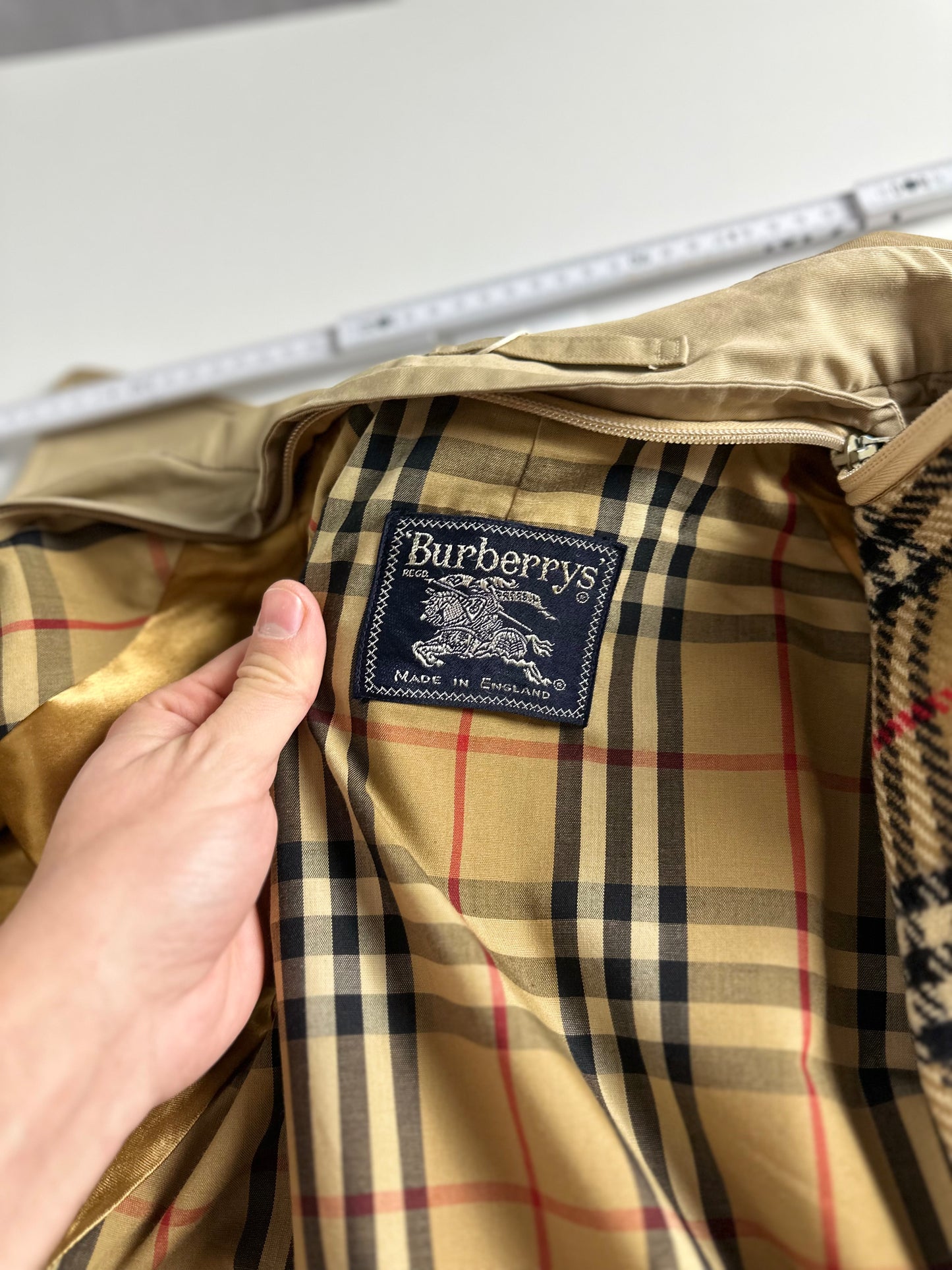 Vintage Burberry Car Coat Beige Size 48 M With Lining