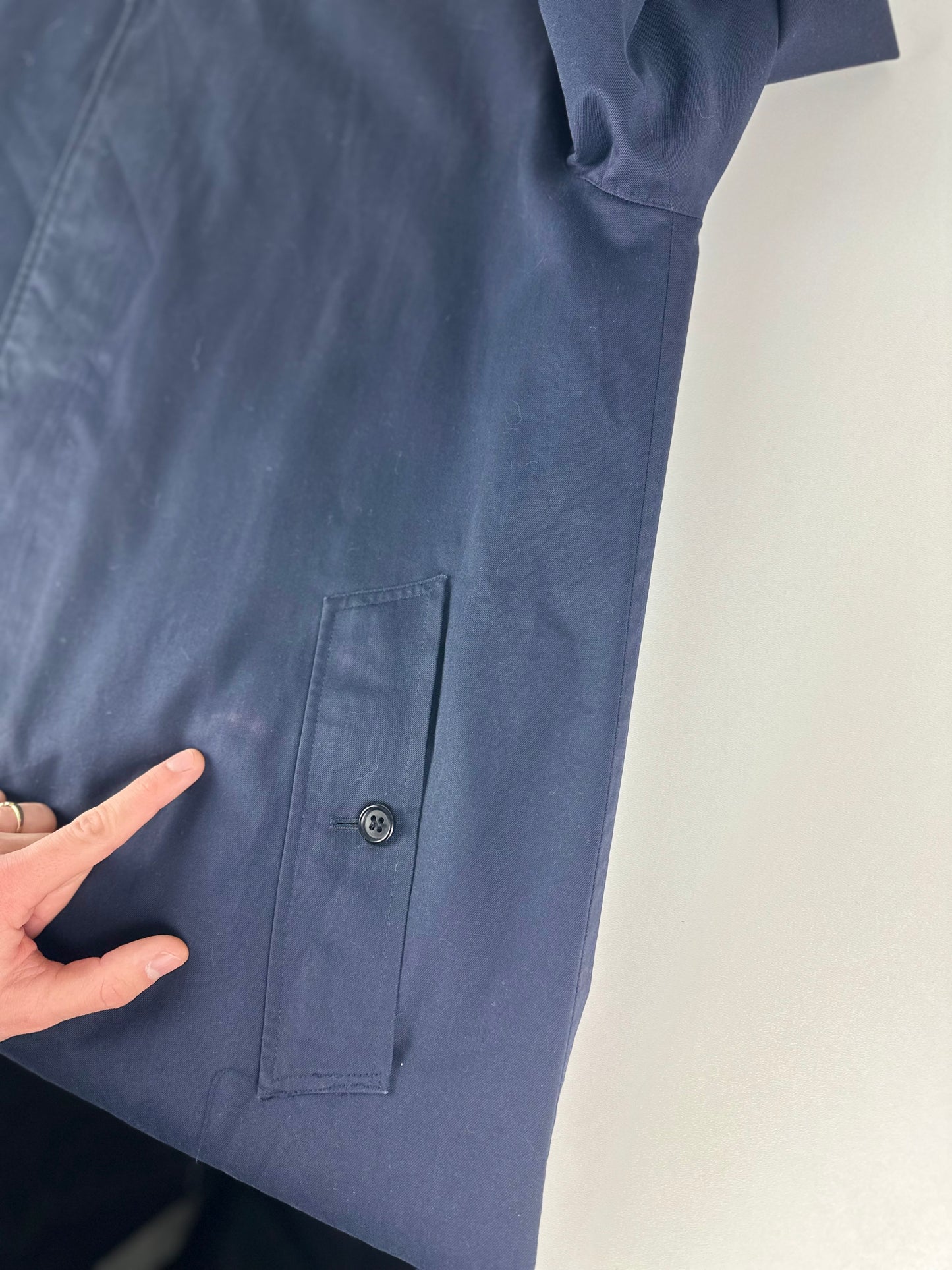 Vintage Burberry Car Coat Navy Size 48