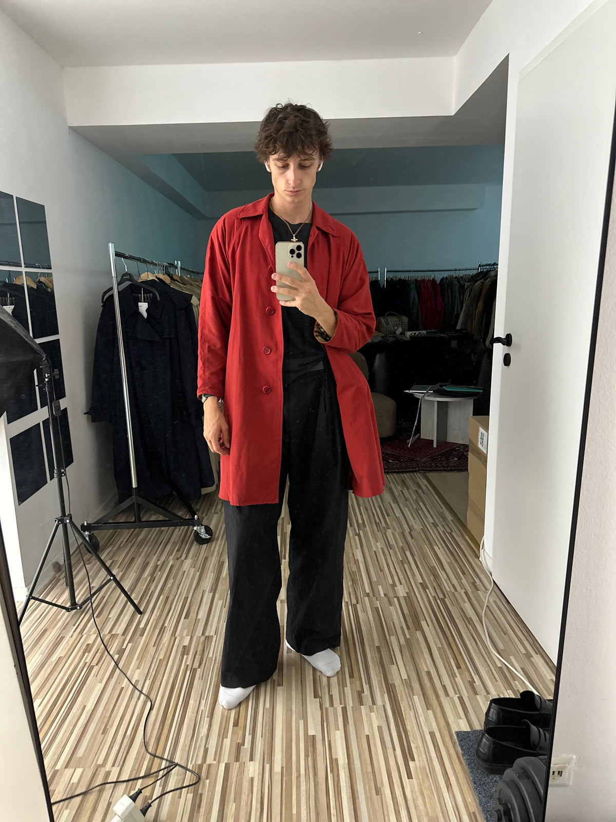 Vintage Burberry Trench Coat Red Size 14 L