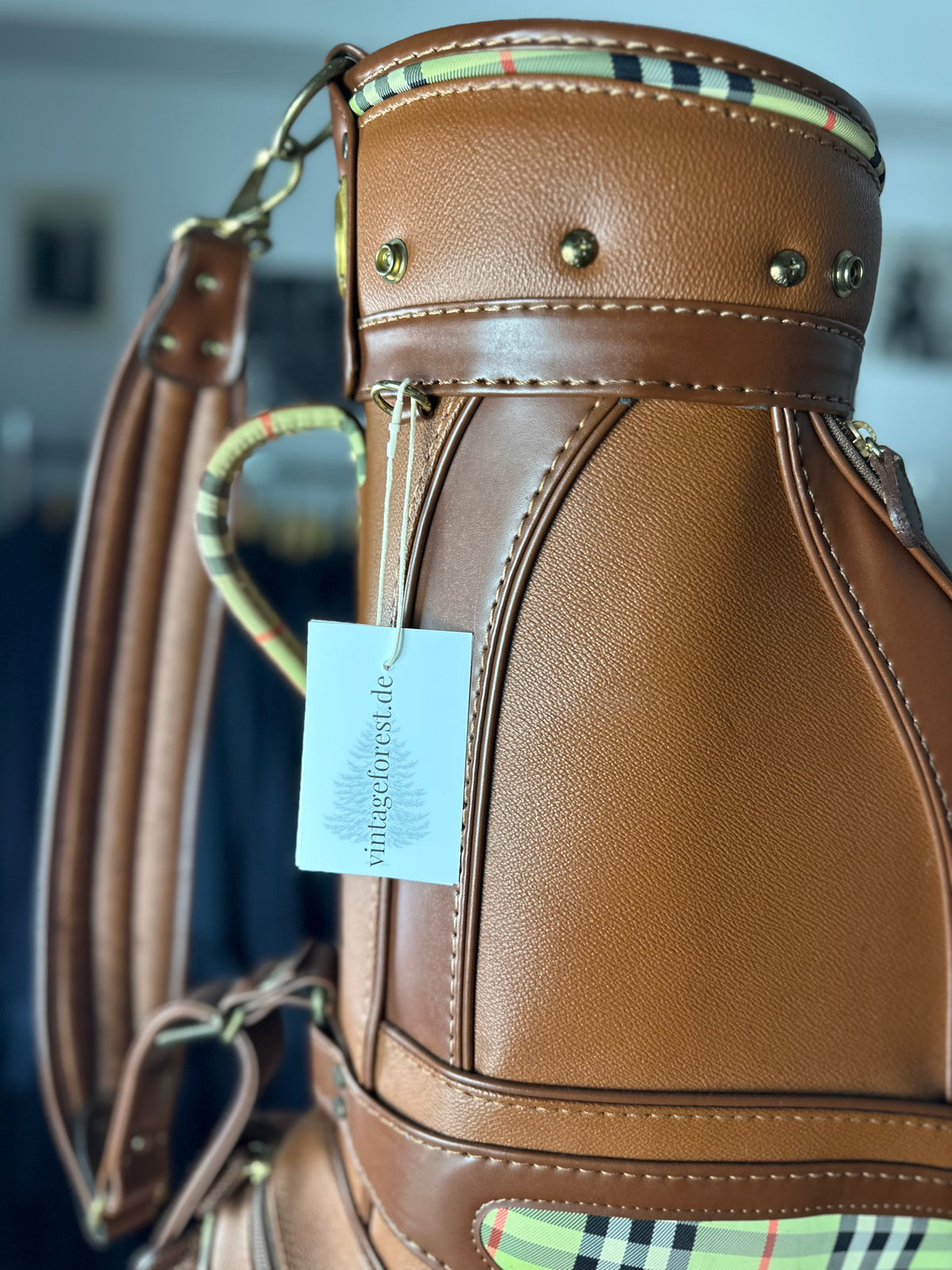 Vintage Burberry Nova Check Golf Caddy Bag