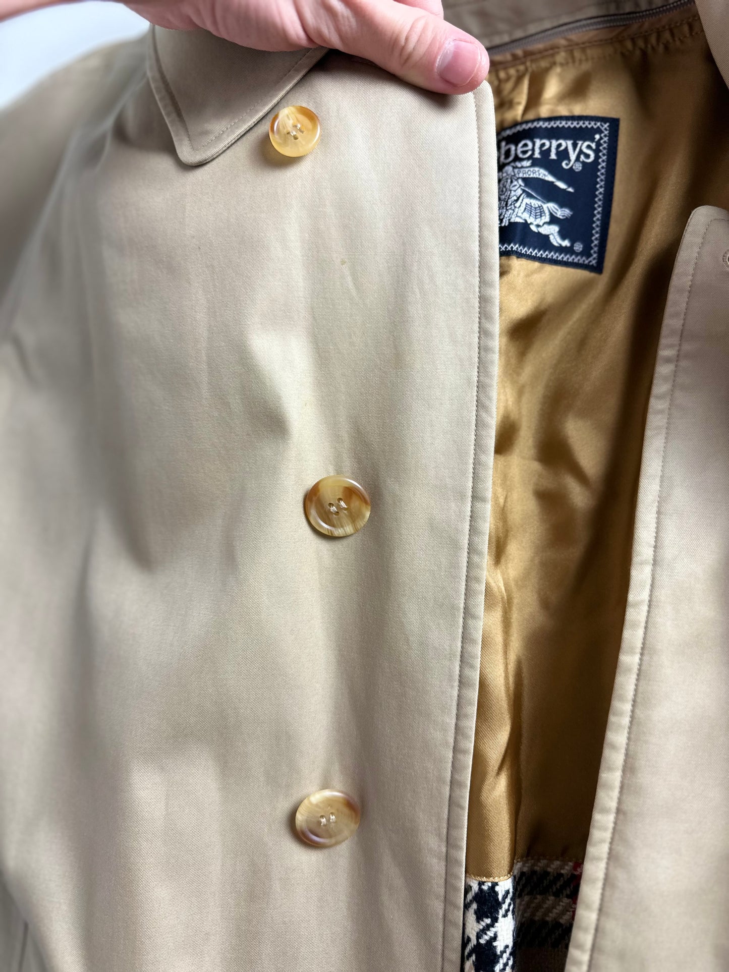 Vintage Burberry Car Coat Beige Size 52 L With Lining