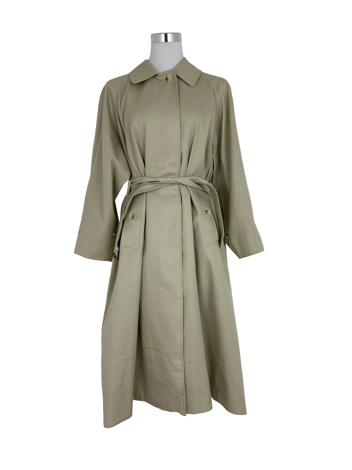 Vintage Burberry Trench Coat Creme Size 14 L
