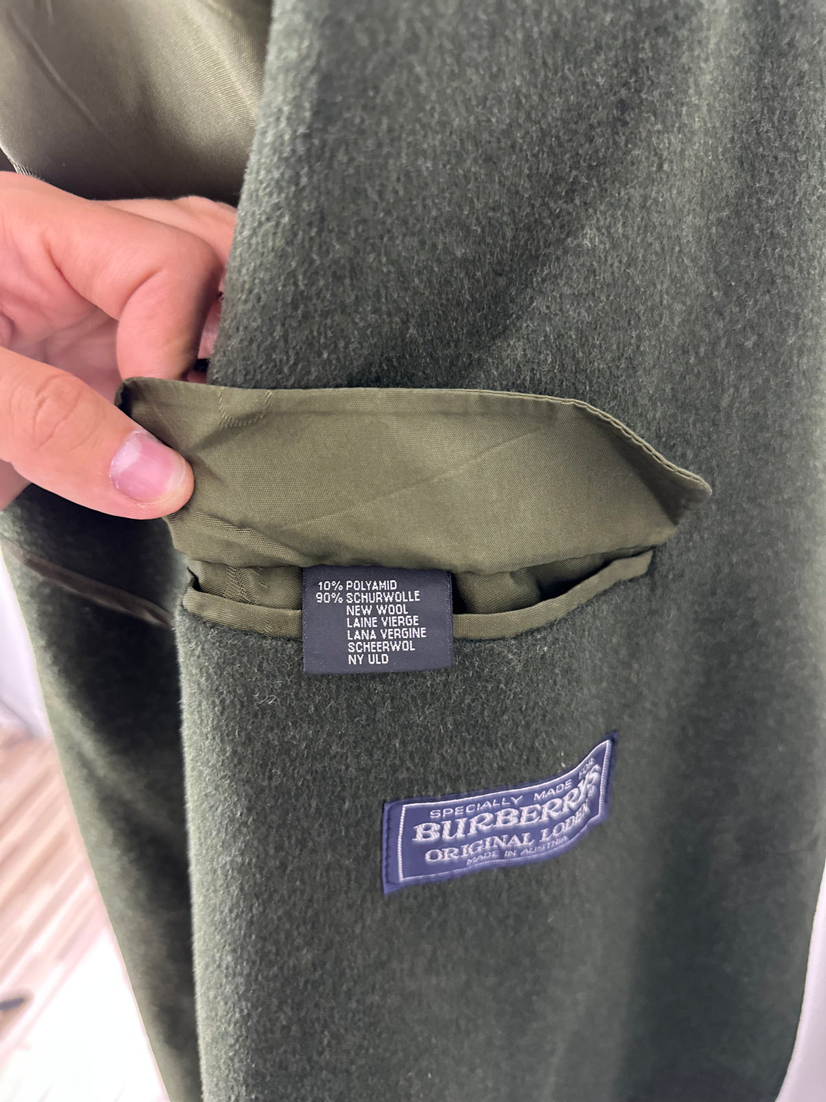 Vintage Burberry Loden Coat Khaki Size 50 L