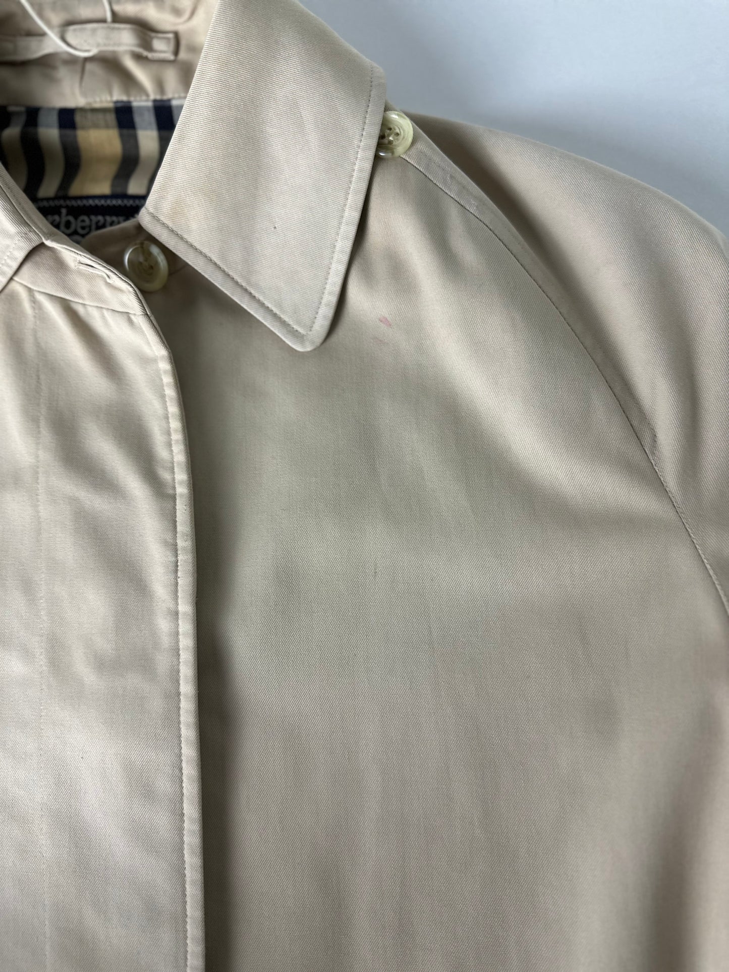 Vintage Burberry Trench Coat Creme Size 10 S