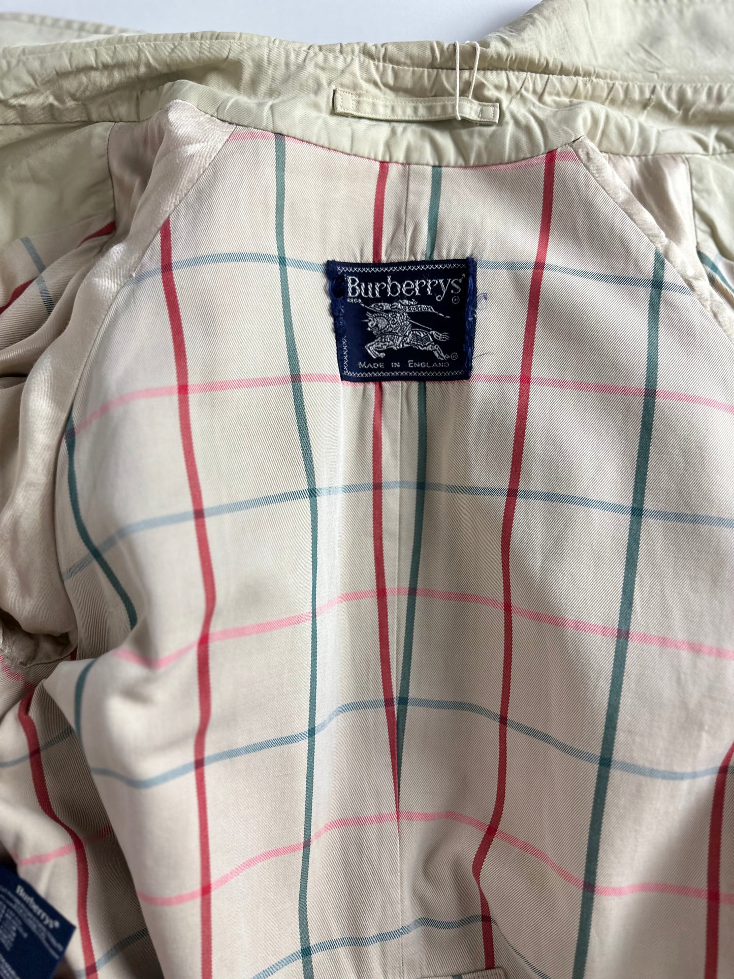 Vintage Burberry Trench Coat Creme Size 8 XS