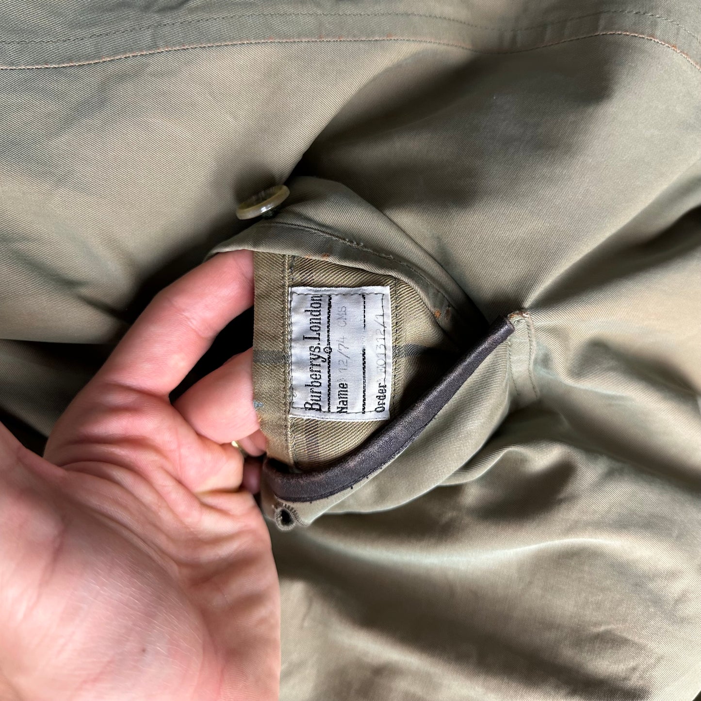 Vintage Burberry Trench Coat Khaki Size 12 M