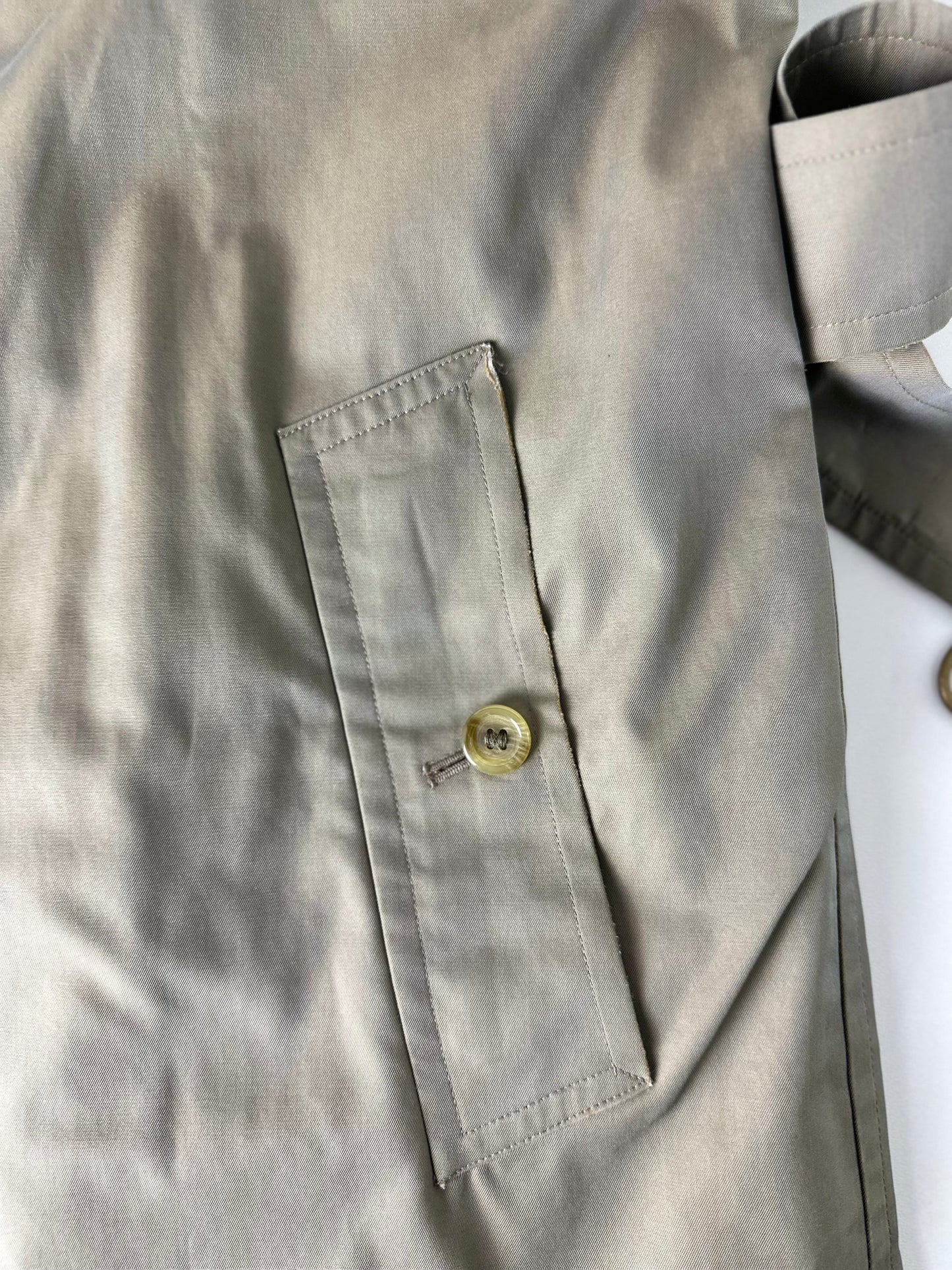 Vintage Burberry Trench Coat Khaki Size 52 L With Lining