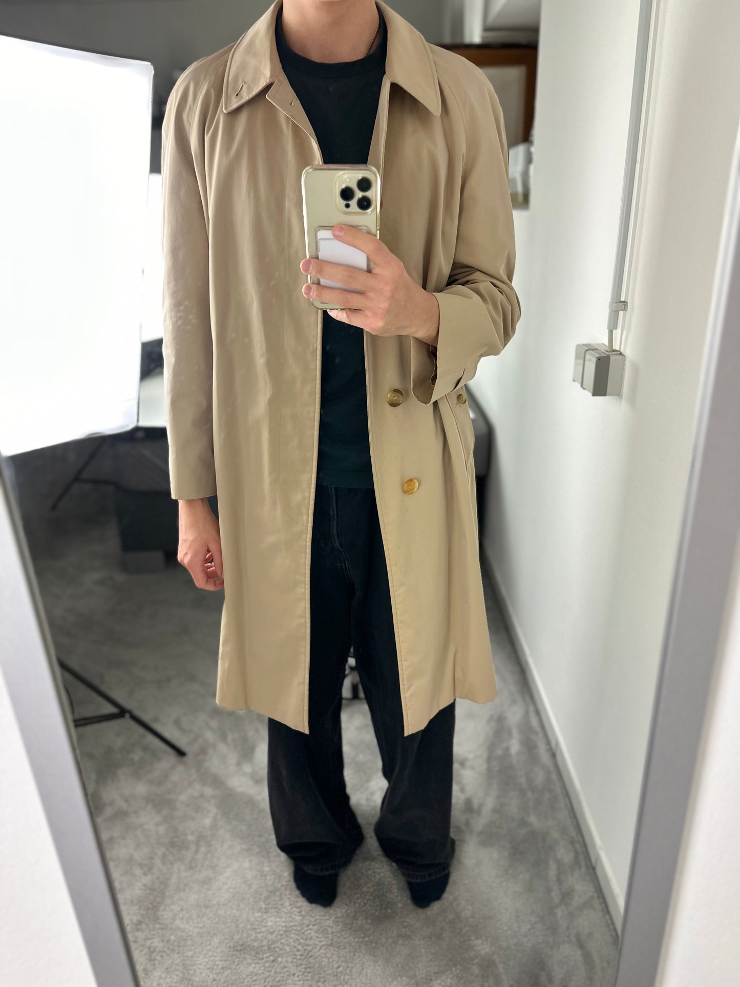 Vintage Burberry Car Coat Beige Size 46 S