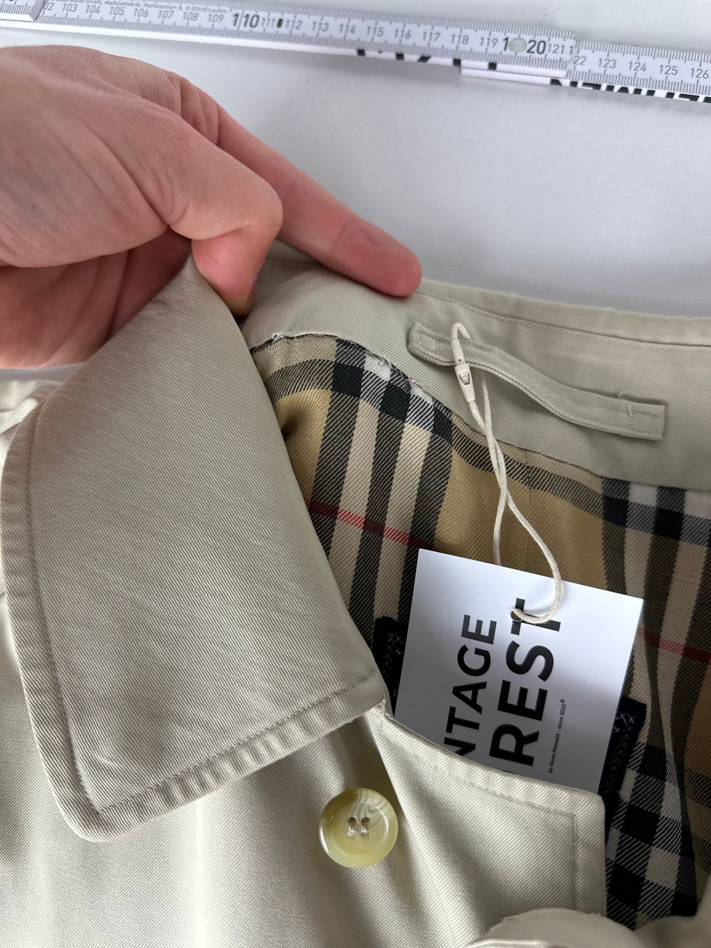 Vintage Burberry Car Coat Creme Size 52 L