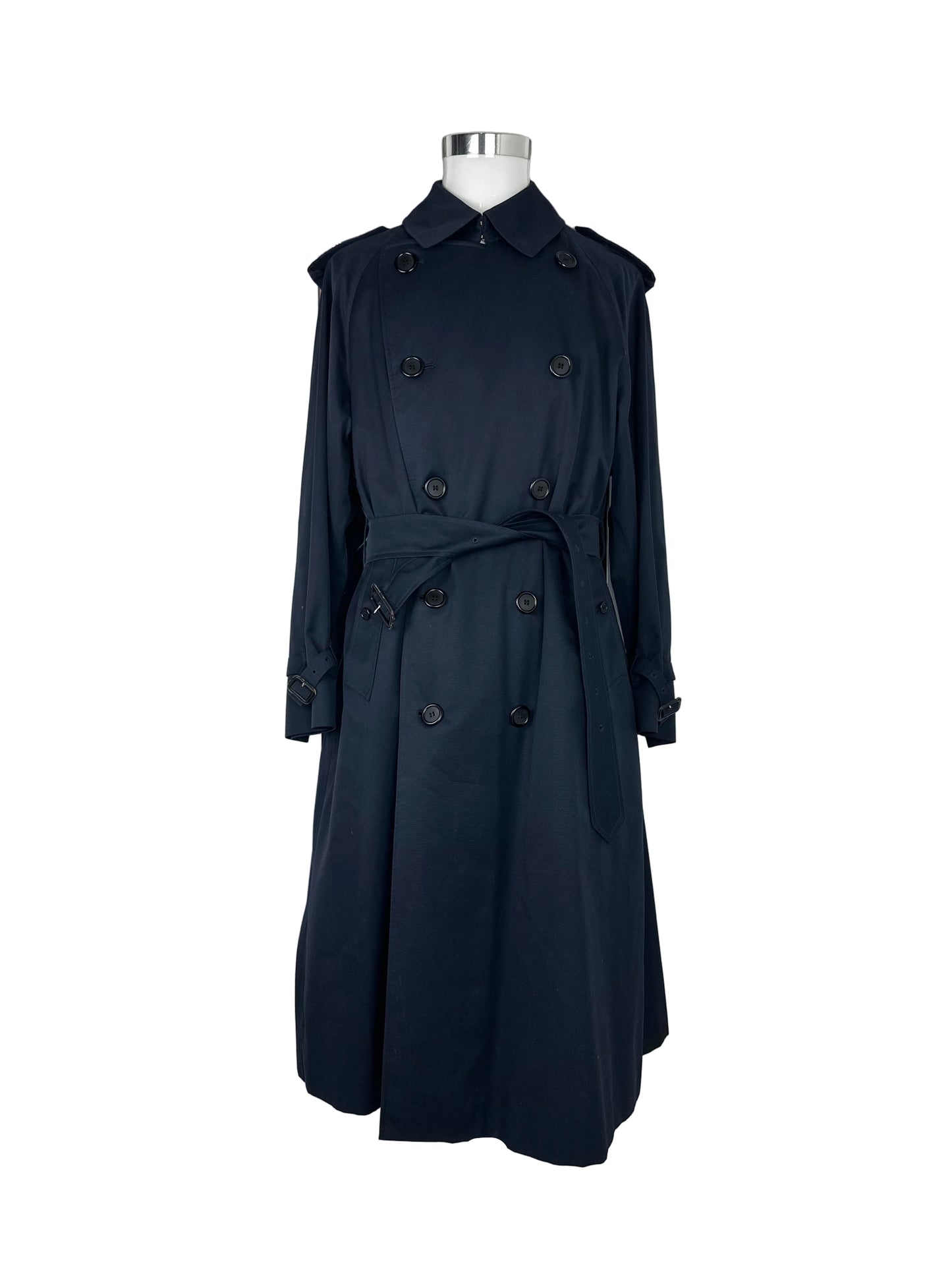 Vintage Burberry Trench Coat Navy Size 50 L With Lining